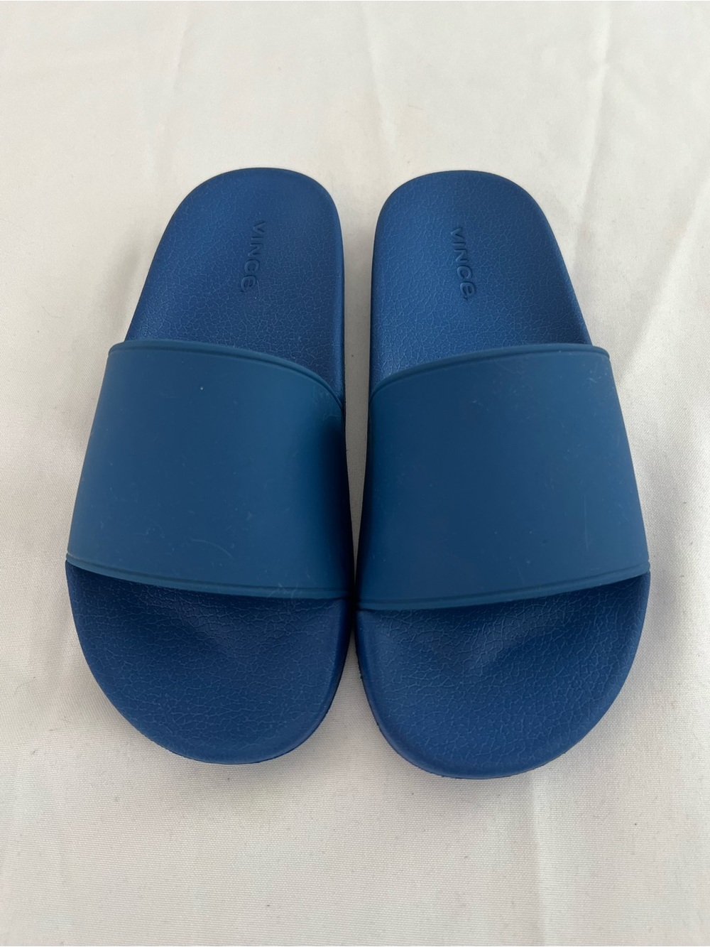 Vince Navy Blue Single-Band Slide Sandals